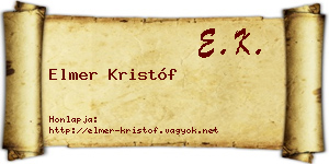 Elmer Kristóf névjegykártya