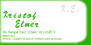 kristof elmer business card